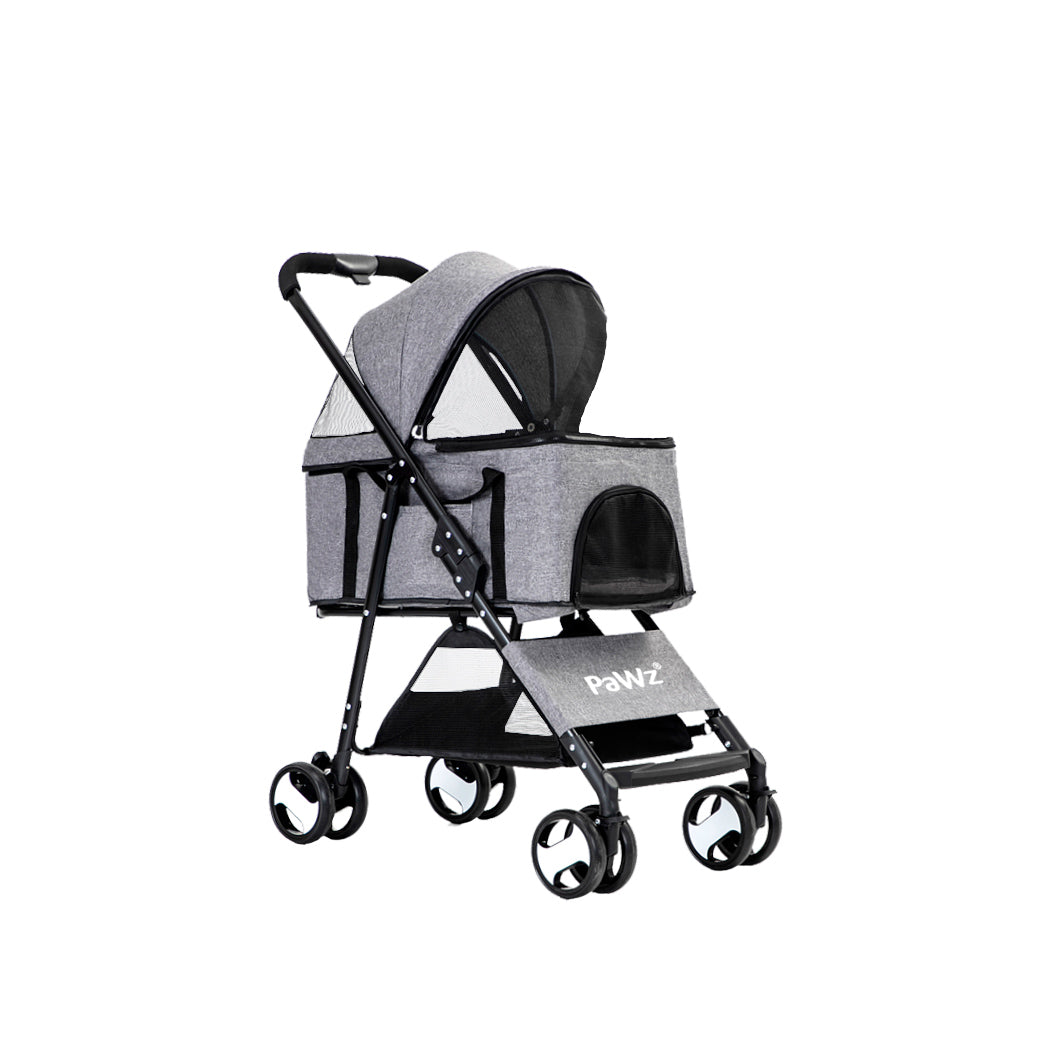 PaWz Large Pet Stroller Dog Cat Travel Grey-1973193718618001408