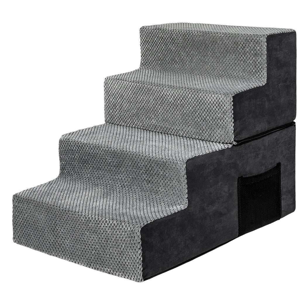 Pawz 4 Steps Pet Stairs Dog Ramp High Density Foam Grey-1996005516555456512