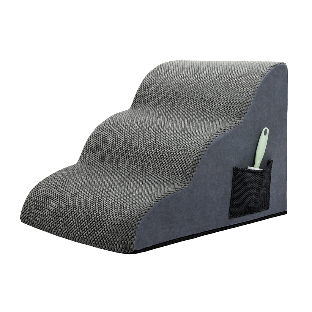 Pawz 3 Steps Pet Stairs Dog Ramp High Density Foam Grey-1973193549394612224