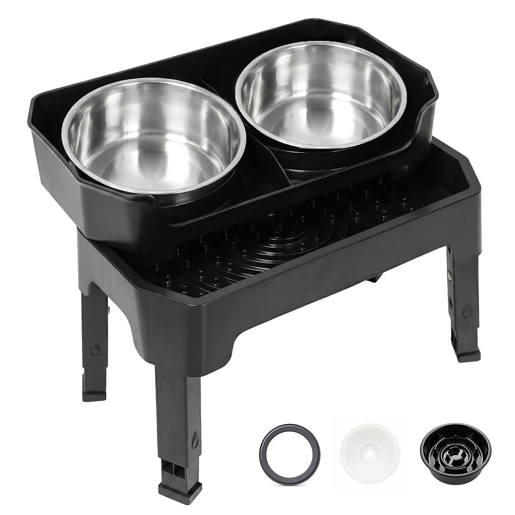 Pawz Raised Dog Bowls Adjustable Elevated Feeder Slow Feeder Lick Mat Foldable-2102558151810355200