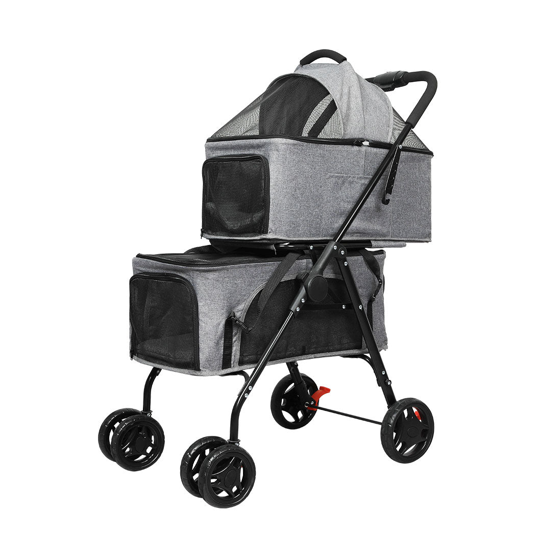 PaWz Two-tier Pet Stroller Double Dog-1973193720190865408