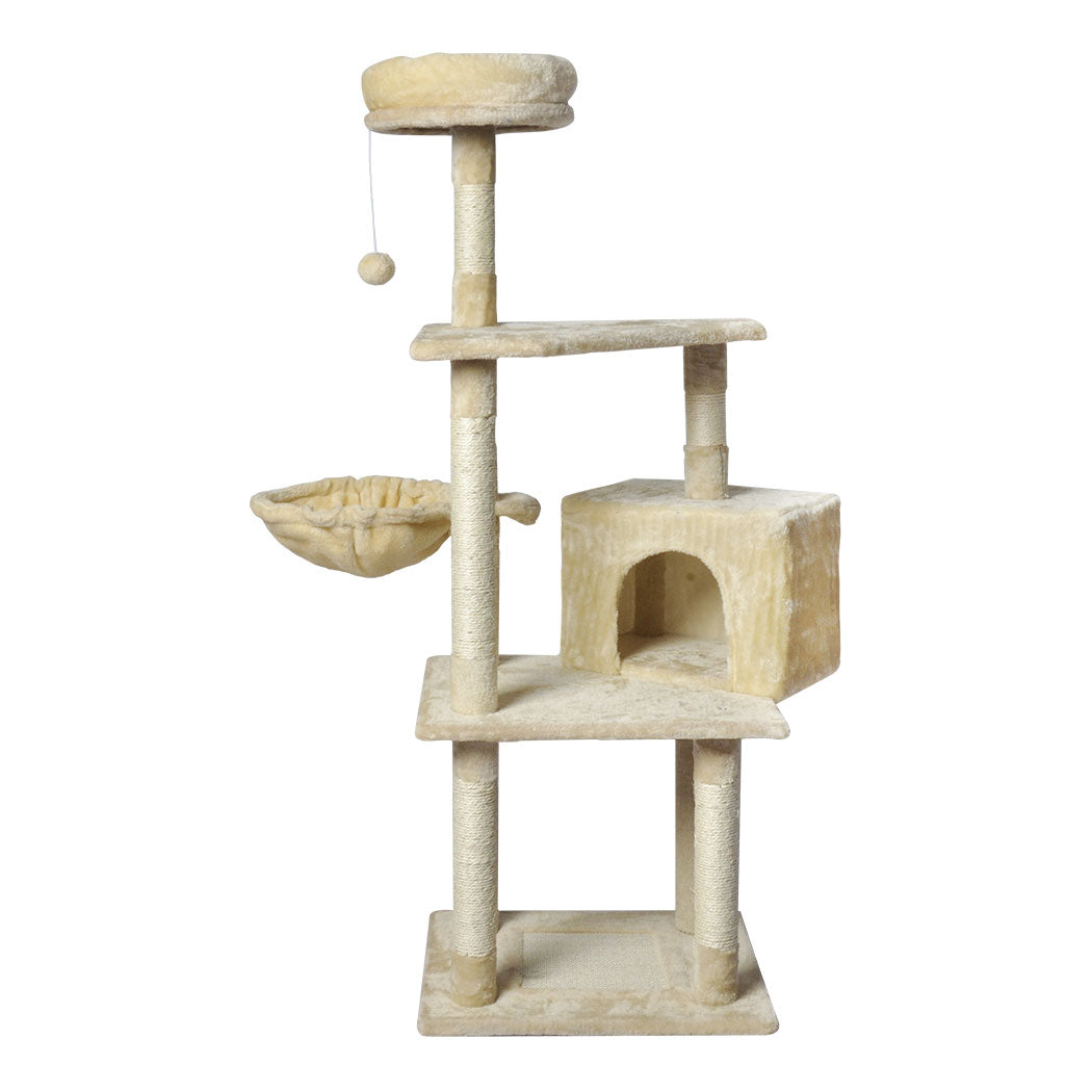 PaWz Cat Tree Toy Scratching Post Scratcher Beige-1973193908578029568