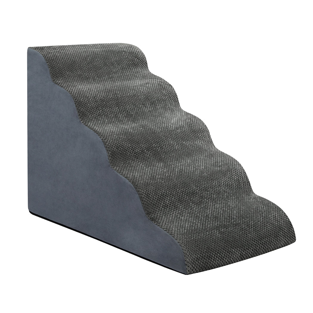 Pawz 5 Steps Pet Stairs Dog Ramp High Density Foam Grey-1973193539949039617