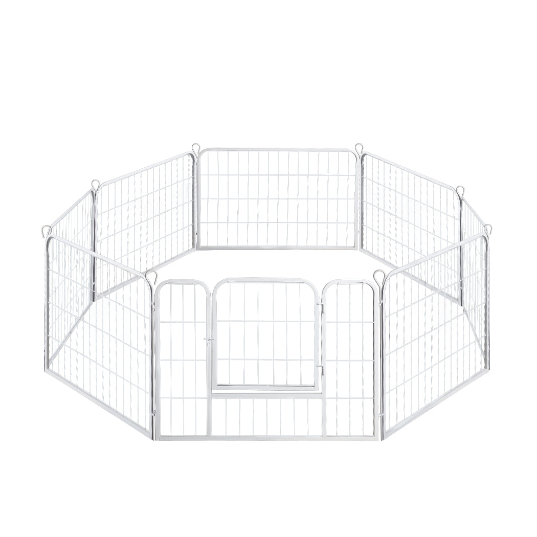 PaWz 8 Panel 24'' Pet Dog Playpen Puppy White 24 inch-1975420507704659969