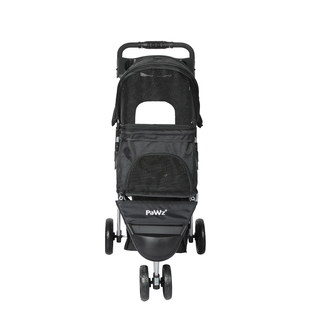 PaWz Large Pet Stroller Dog Cat Carrier Black-1973193717858832385