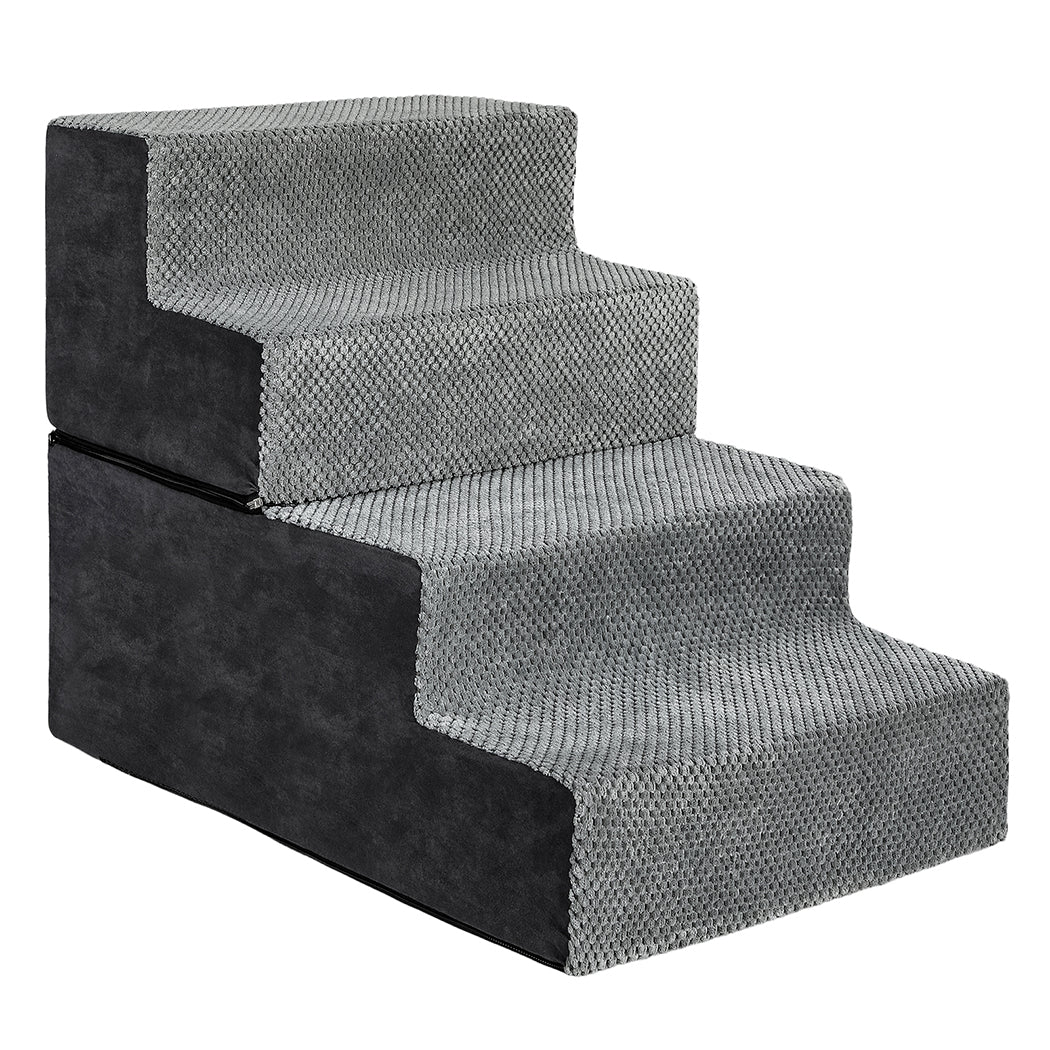 Pawz 4 Steps Pet Stairs Dog Ramp High Density Foam Grey-1996005516555456513