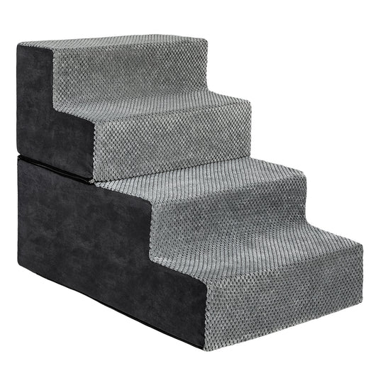 Pawz 4 Steps Pet Stairs Dog Ramp High Density Foam Grey-1996005516555456513