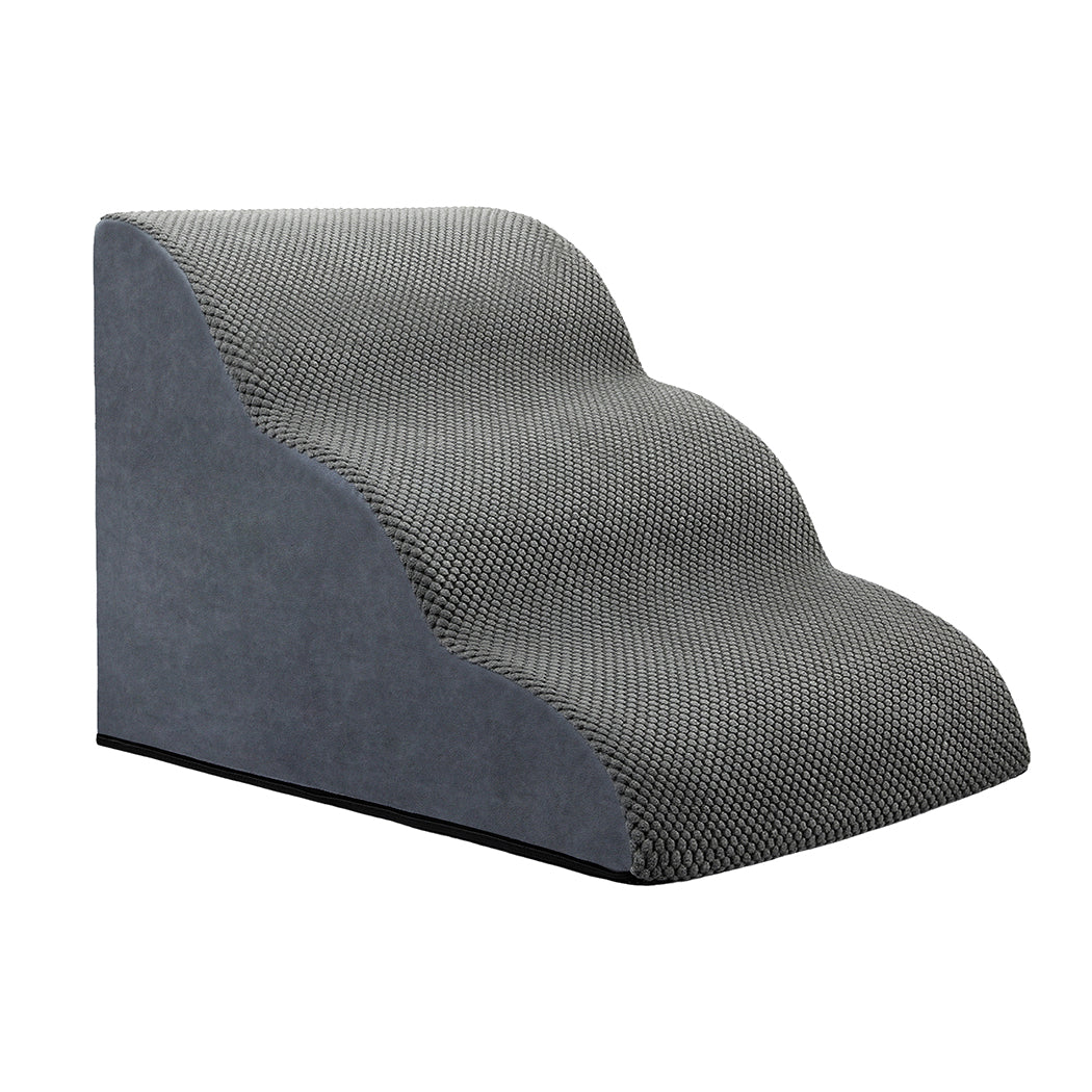 Pawz 3 Steps Pet Stairs Dog Ramp High Density Foam Grey-1973193549394612225