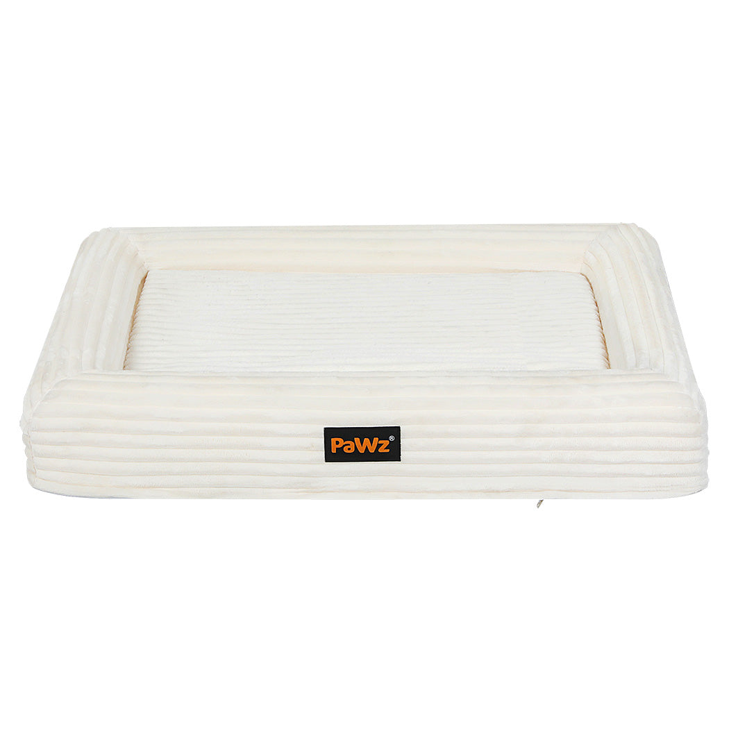Pawz XL Size Orthopedic Dog Bed with Corduroy Removable Cover Waterproof Washable Beige-1975420347792625665