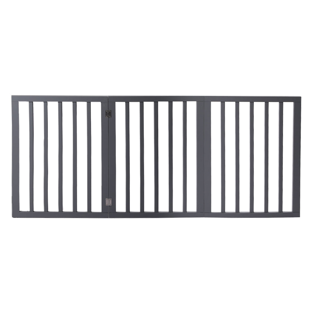Wooden Pet Gate Dog Fence Retractable Grey 2000x 3MM-1975420451777810433