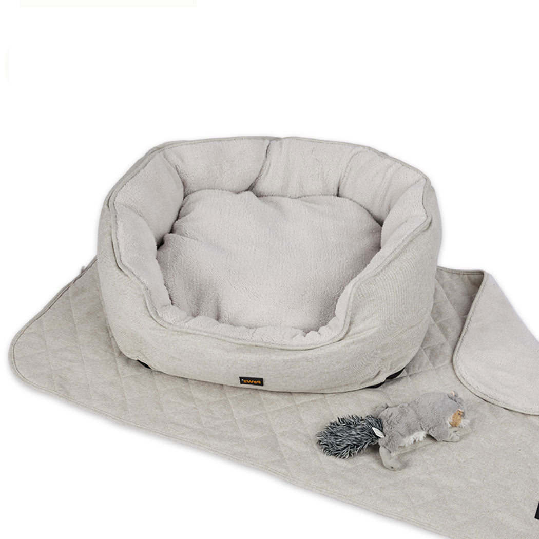 PaWz Pet Bed Set Dog Cat Quilted Blanket X-Large Beige-1975420449072484353