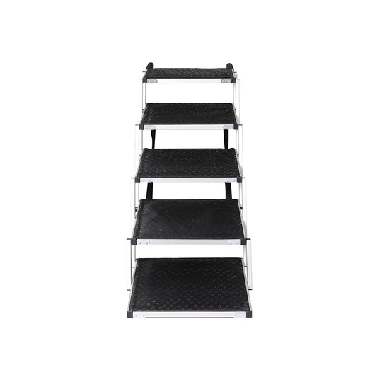 PaWz 5 Steps Dog Ramp Adjustable Height Black-1973193664029134849