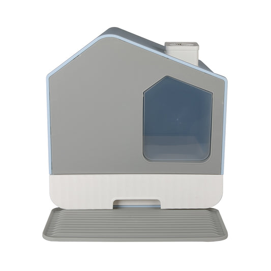 PaWz Fully Enclosed Cat Litter Box Mat Blue-1975420395708354561