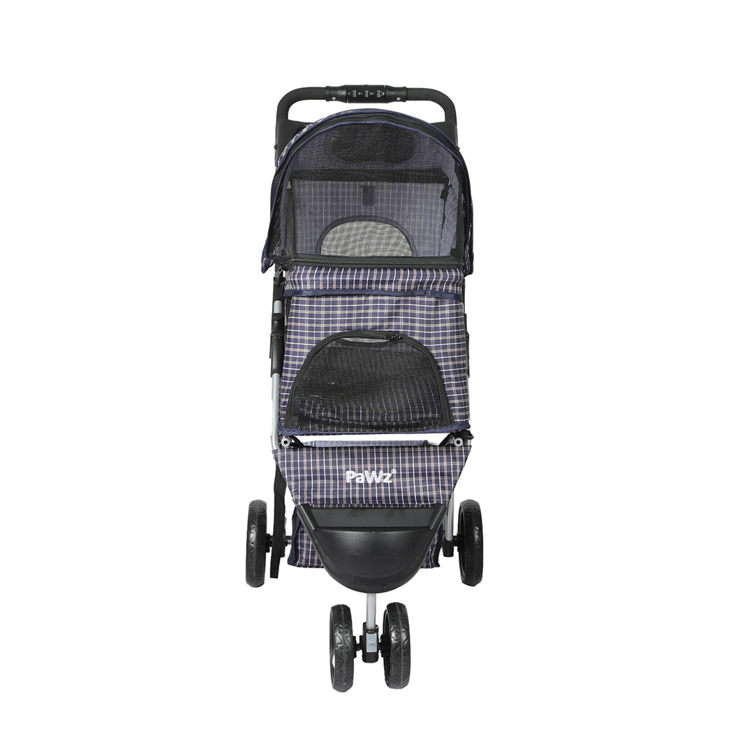 PaWz Large Pet Stroller Dog Cat Carrier Plaid-1973193718055964673