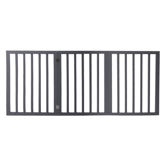 Wooden Pet Gate Dog Fence Retractable Grey 2000x 3MM-1975420451777810433