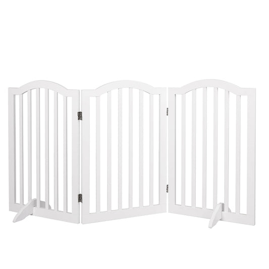 PaWz Wooden Pet Gate Dog Fence Safety White-1975420391706988545