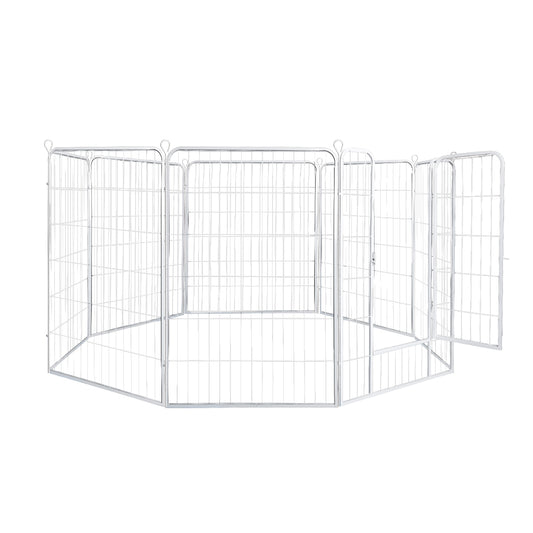 PaWz 8 Panel 40'' Pet Dog Playpen Puppy White 2.5kg Venison-1973193828089335809