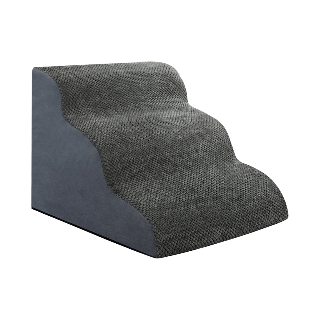 Pawz 3 Steps Pet Stairs Dog Ramp High Density Foam Grey-1973193539579940865
