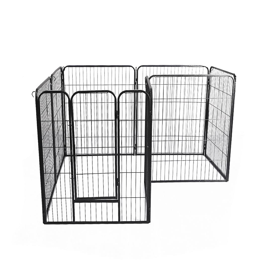 PaWz 8 Panel Pet Dog Playpen Puppy Exercise Black 24 inch-1975420507511721985