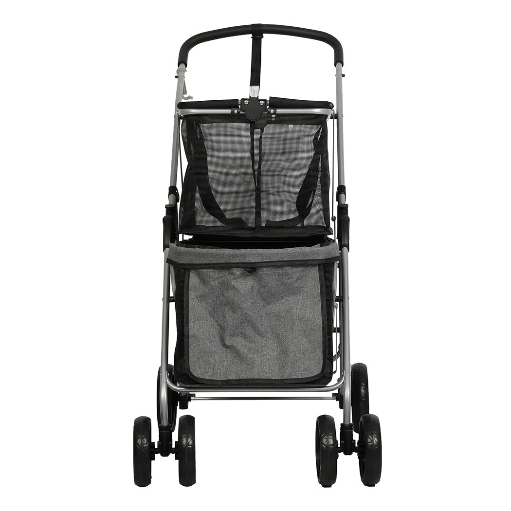 PaWz Pet Stroller 2-Tier Dog Cat Carrier Foldable-1975420407137832961