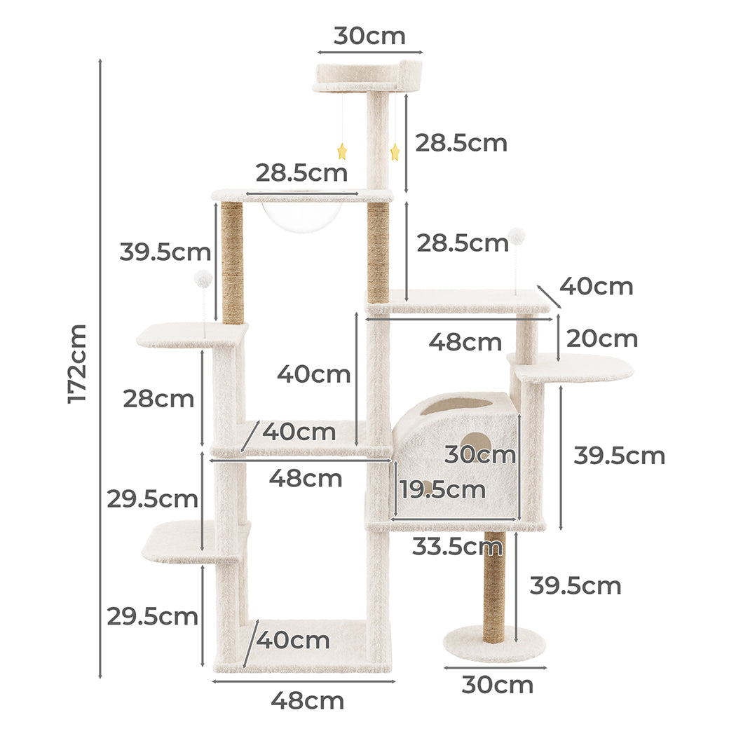 Pawz Cat Tree Tower Large Scratcher Condo House 172cm-1996005457499656194