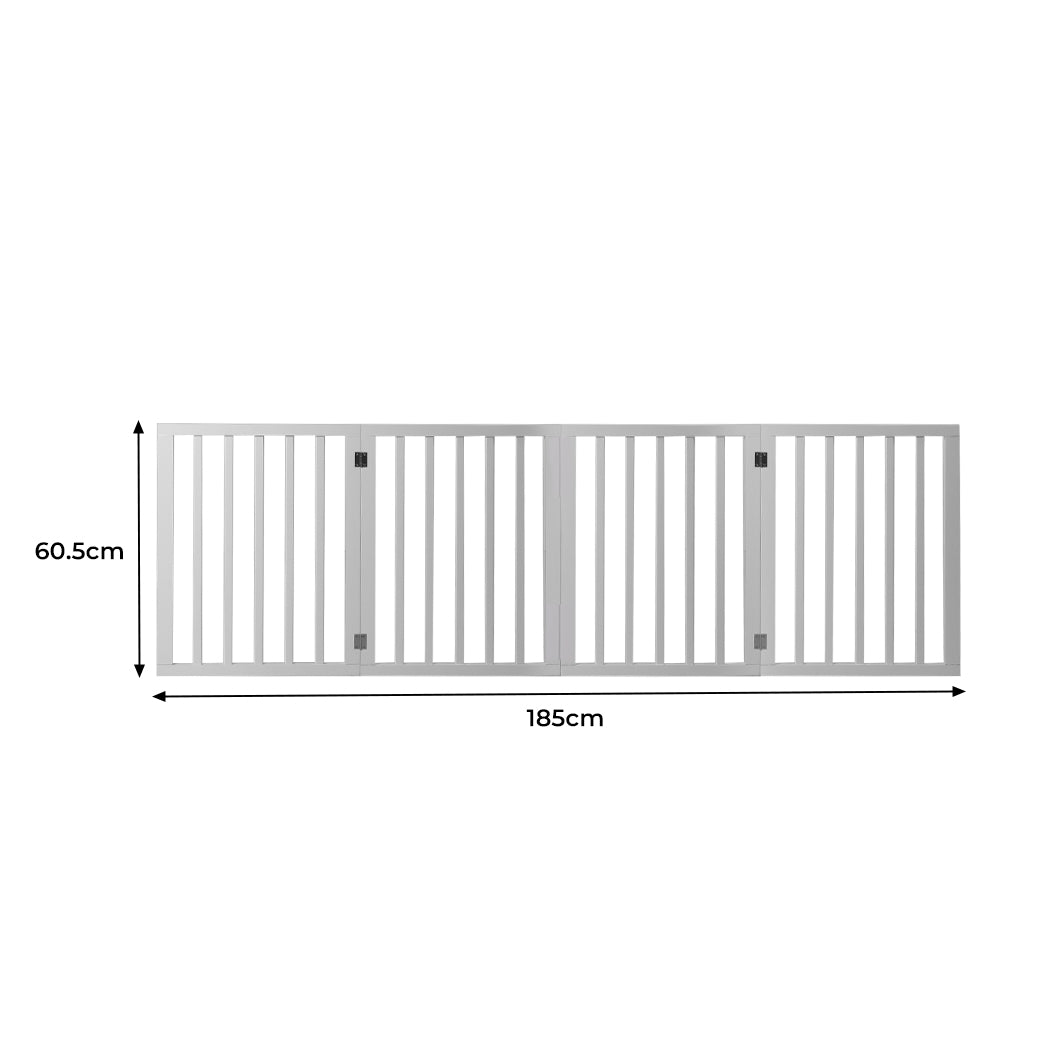 Wooden Pet Gate Dog Fence Retractable White 600x 3MM-1973193643191832578