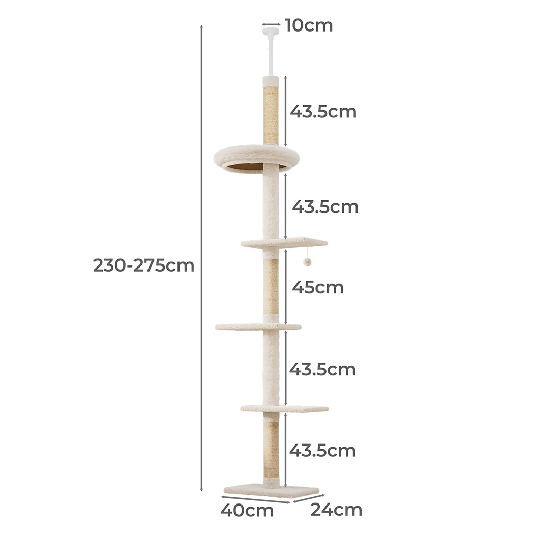 Pawz Cat Tree Tower Scratching Post Scratcher 230-275cm-1996005456979562498
