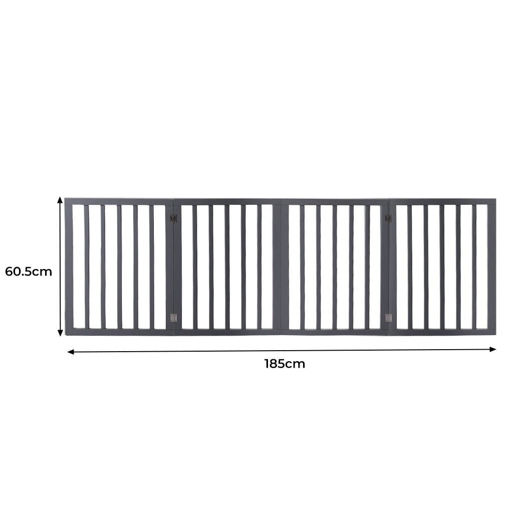 Wooden Pet Gate Dog Fence Retractable Grey 600x 3MM-1973193642998894594