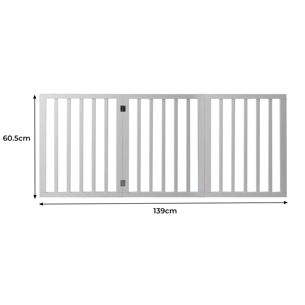 Wooden Pet Gate Dog Fence Retractable White 2000x 3MM-1973193642378137602