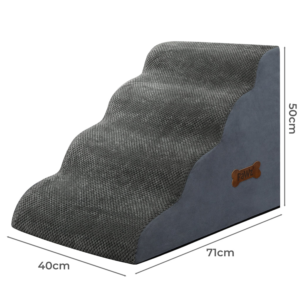 Pawz 4 Steps Pet Stairs Dog Ramp High Density Foam Grey-1973193539760295938