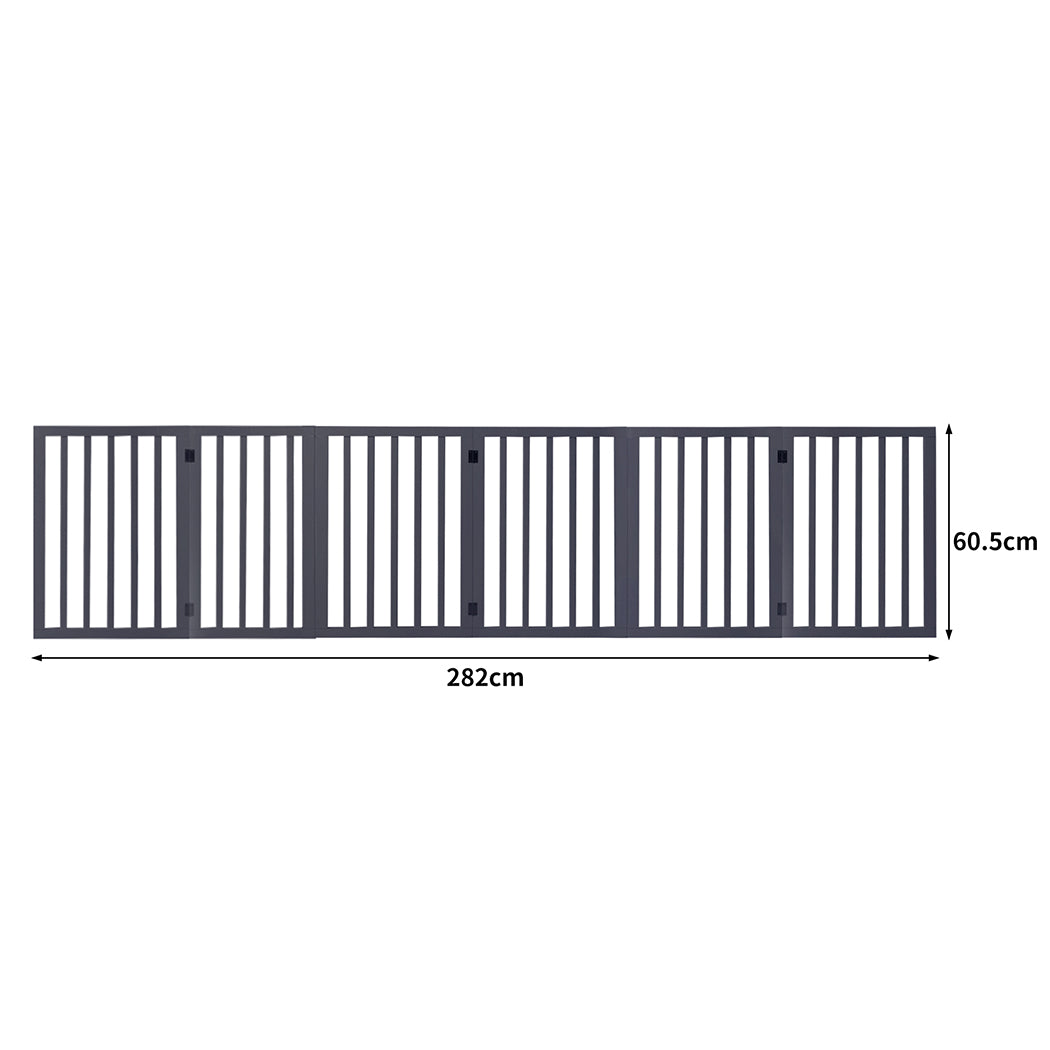 PaWz Wooden Pet Gate Dog Fence Safety Grey 100 Pack-1973193643569319938