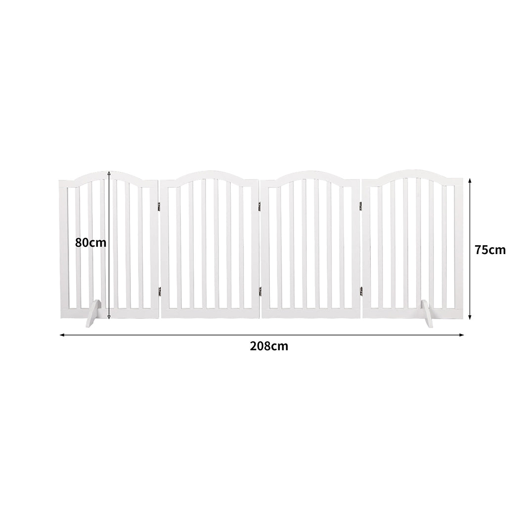 PaWz Wooden Pet Gate Dog Fence Safety White-1973193663785865218