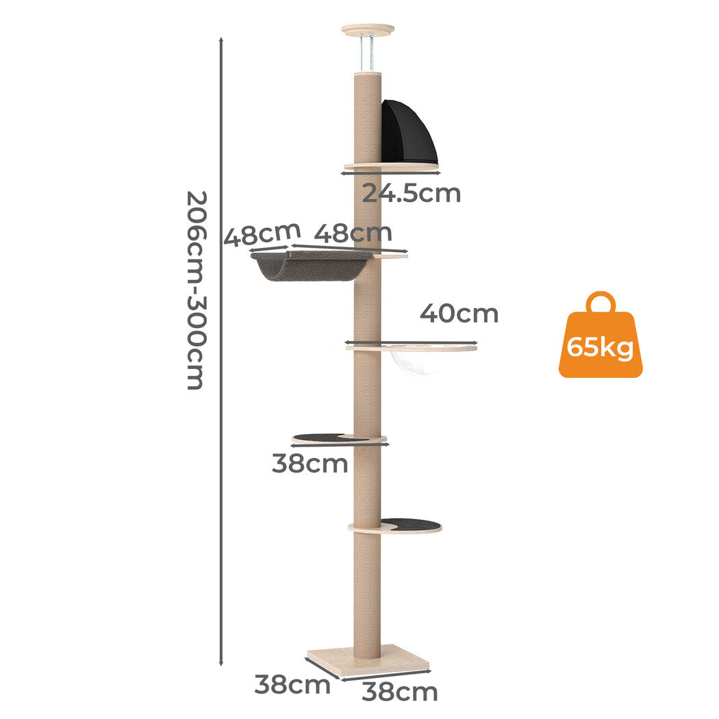 Pawz Cat Tree Tower Scratching Post Scratcher 300cm-1996005540156805122