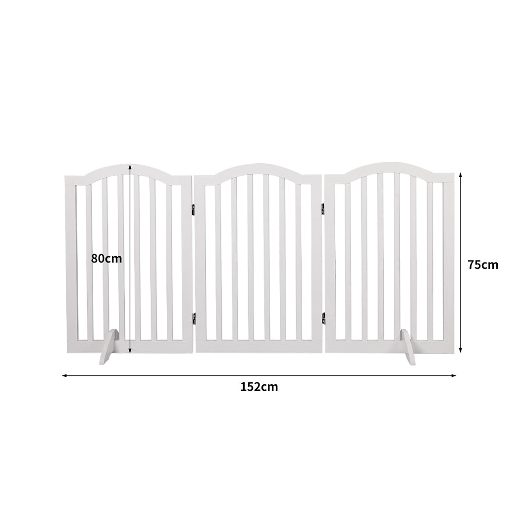 PaWz Wooden Pet Gate Dog Fence Safety White-1975420391706988546