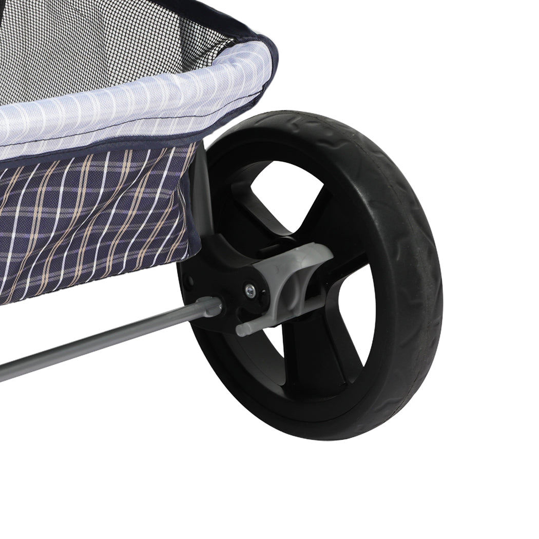 PaWz Large Pet Stroller Dog Cat Carrier Plaid-1973193718055964675