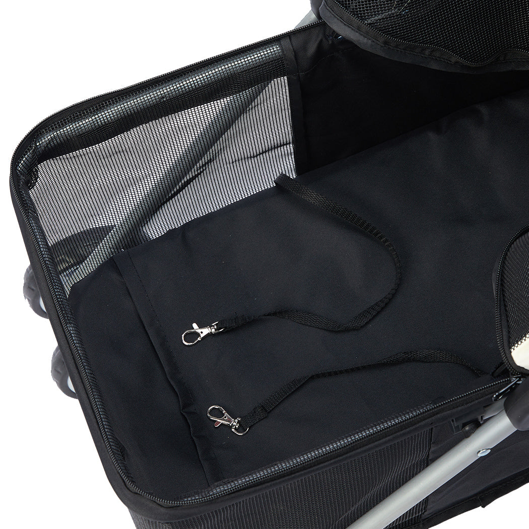 PaWz Large Pet Stroller Dog Cat Carrier Black-1973193718810939395