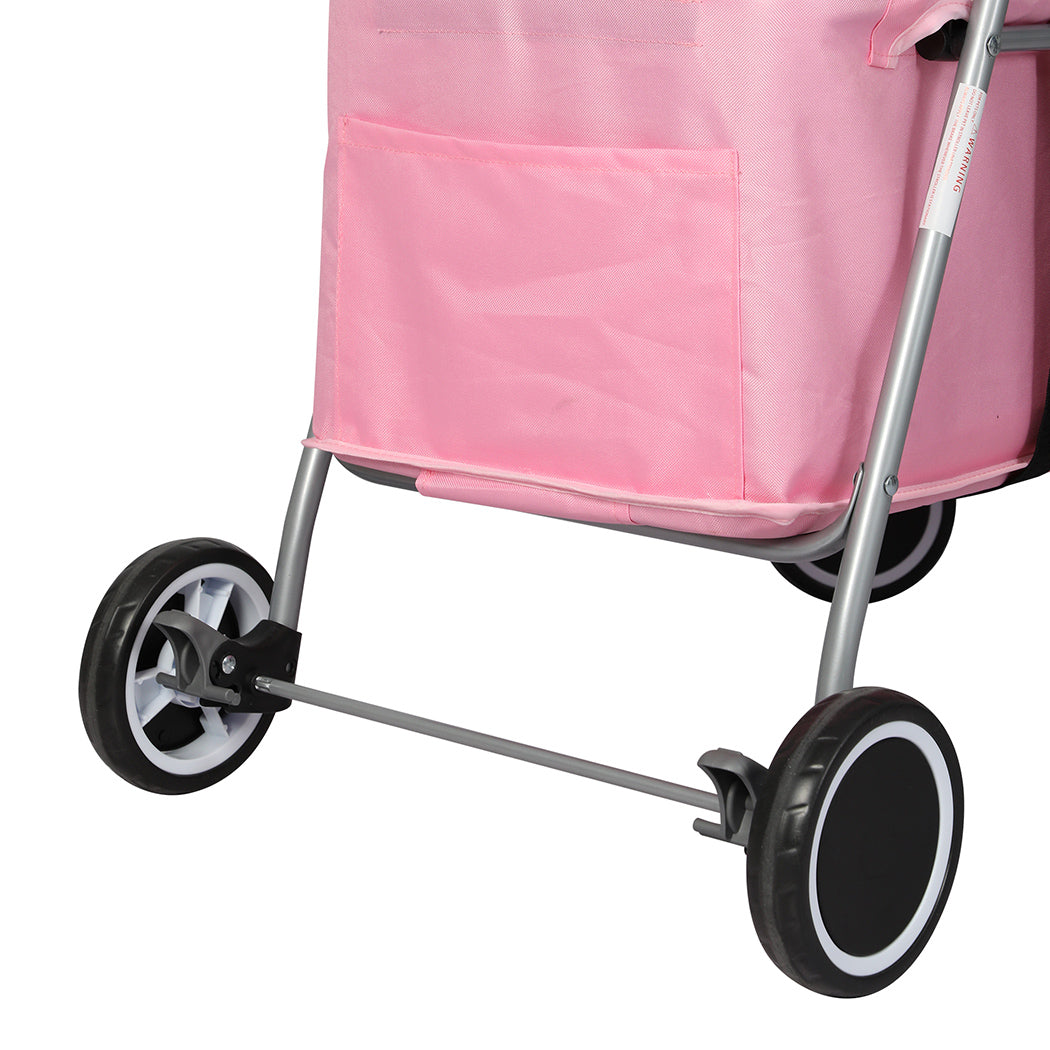 PaWz Pet Stroller Dog Cat Carrier Foldable Pink-1975420406949089283