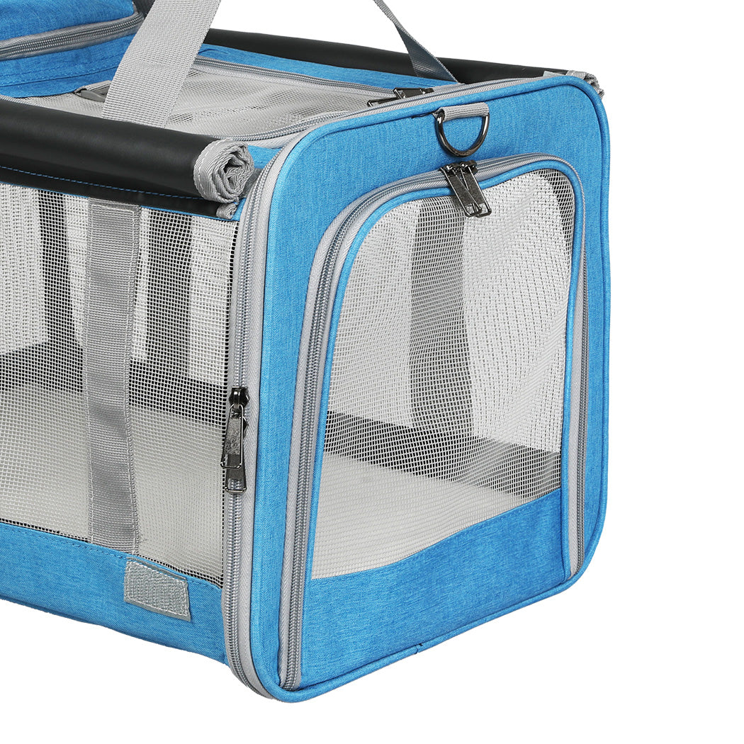 Pawz 3 in 1 Pet Soft Crate Dog Cat Carrier XL Size Blue-1975420341383729156