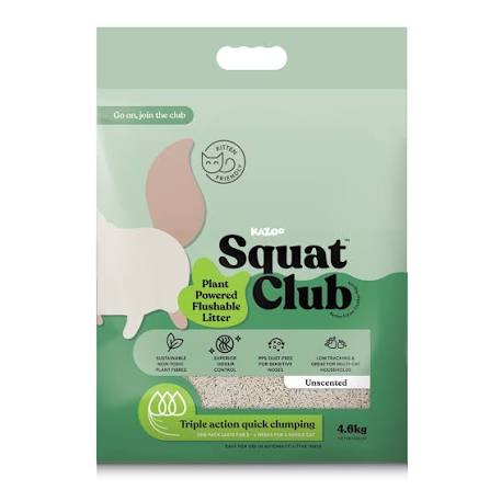 Squat Club - SQ Plant Powered Flushable Litter - Fresh Scent 4.6kg