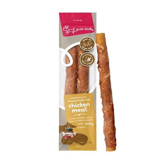 Yours Droolly Chicken Wrap Sticks Large 2pk