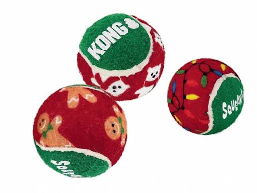 KONG Holiday SqueakAir Tennis Balls 6-pk Md