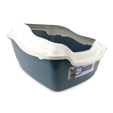 Poowee Cat Litter Pan with High Sides & Rim Green