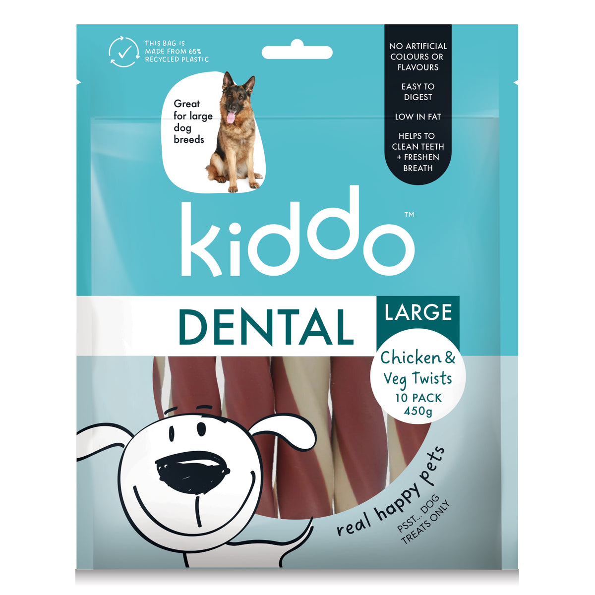 Kiddo Dental Large - Chicken & Veg Twists - (10pk)