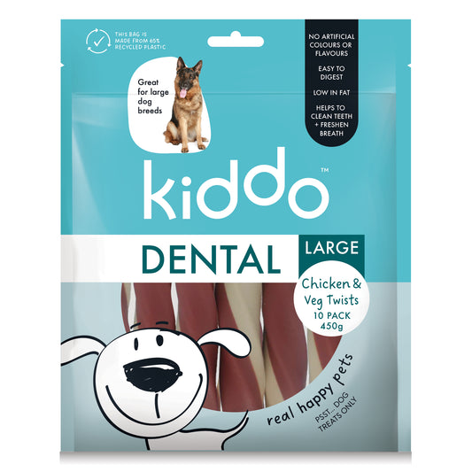 Kiddo Dental Large - Chicken & Veg Twists - (10pk)