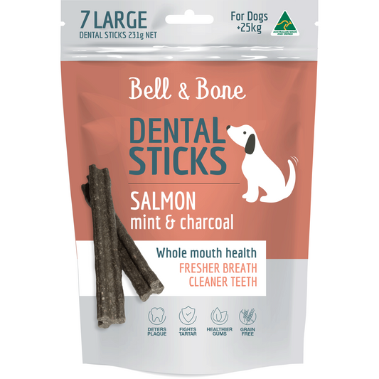 Bell & Bone Dental Sticks Salmon, Mint & Charcoal LARGE