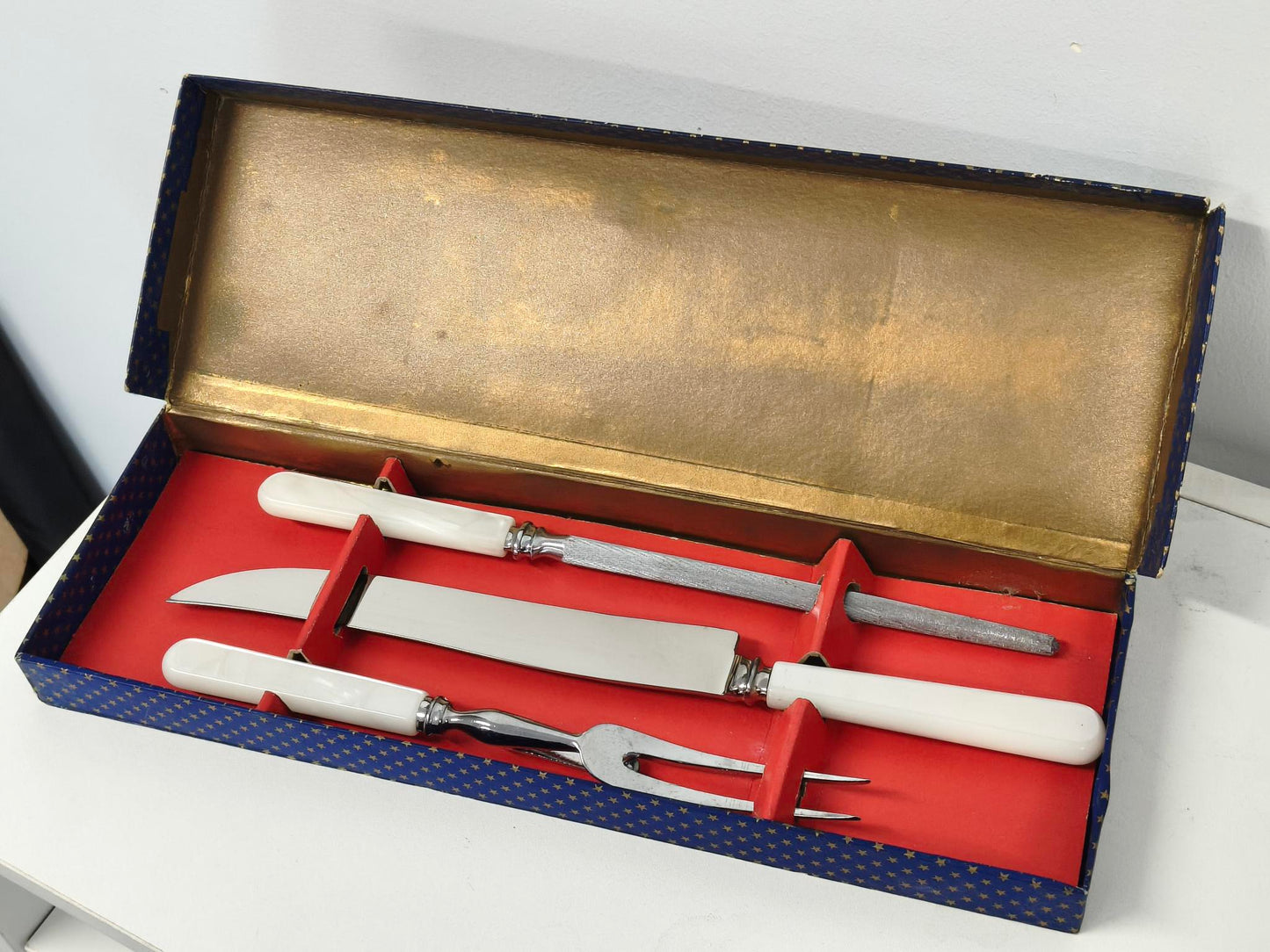 Vintage James Marsden and Sons, Wedding Cake Knife, Server Set