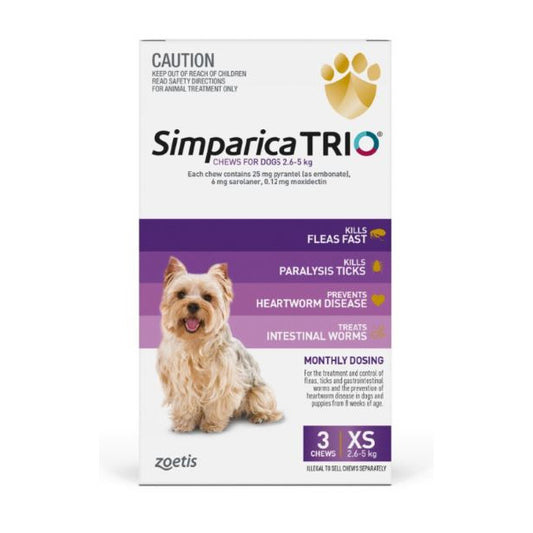 Simparica TRIO 3 Chews Purple 2.6 - 5kg