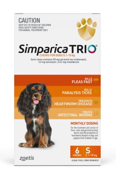 Simparica TRIO Orange 5.1 - 10kg