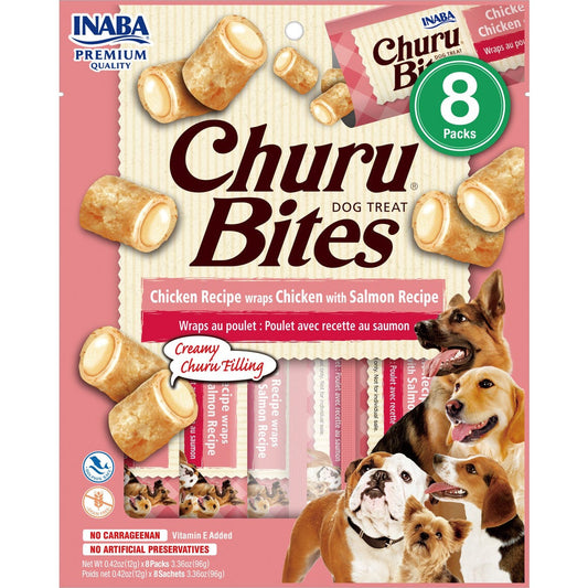 Inaba Dog Churu Wrap Bites Chicken with Salmon 96g