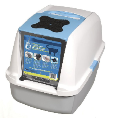 Catit Hooded Litter Tray Blue & White L48xW38xH44cm